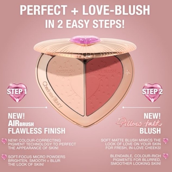 Charlotte Tilbury Heart Blush 💕 Pillow Talk - Flawless Peach 🍑 - Picture 2 of 4
